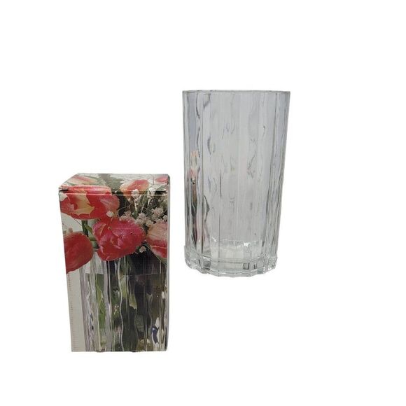 Vintage 70s Studio Nova Crystal Vase Ripple Wave Heavyweight Glass 8 1/2"  Gift - Picture 15 of 15